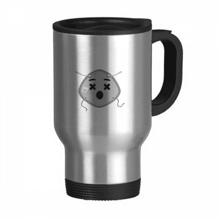 

Fainted Dazed Confused Head Expression Travel Mug Flip Lid Stainless Steel Cup Car Tumbler Thermos