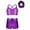 Purple, variant on Girls' Sports Tracksuit Sequins Cami Tops with Bottoms Dance Outfit Set Gymnastics Workout Purple 8