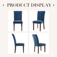 thumbnail image 4 of COLAMY Set of 4 Fabric Dining Chairs with Nailhead Detail and Wooden Legs, Upholstered Side Chairs for Kitchen and Dining Room – Blue, 4 of 23