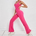 thumbnail image 5 of Women's One-Piece sleeveless jumpsuits sexy hip lift fitness yoga dress U-neck hollow back unitard bodycon solid color soft fabric yoga workout bodysuit Summer 2024, 5 of 7