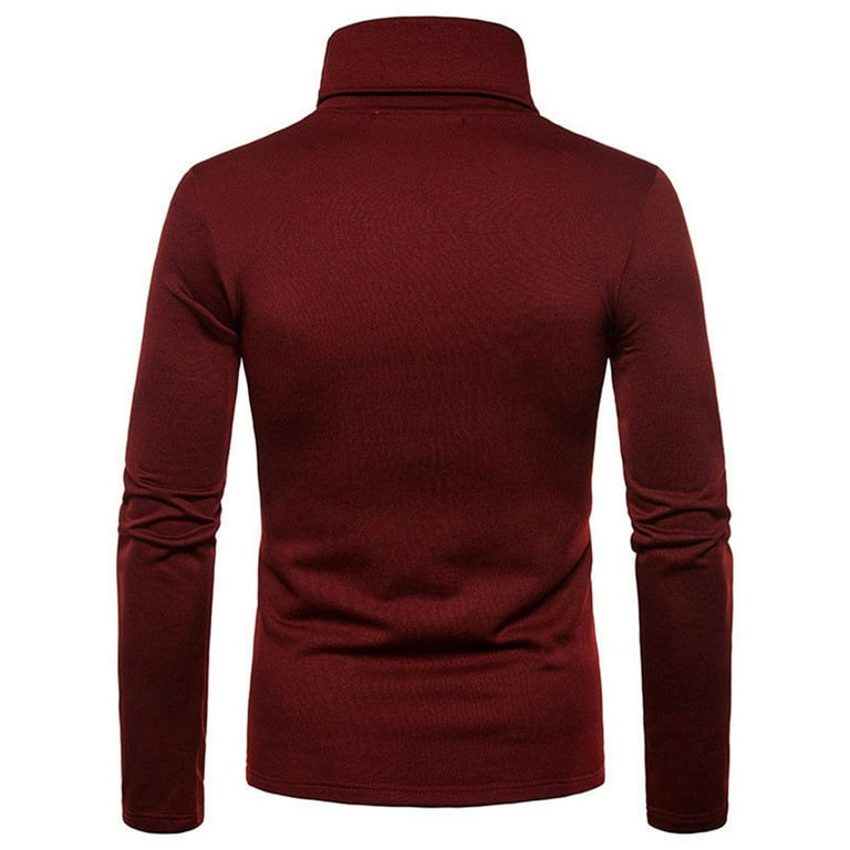Wsevypo Men s Casual Slim Fit Basic Tops Knitted Thermal Turtleneck Pullover Sweater Walmart