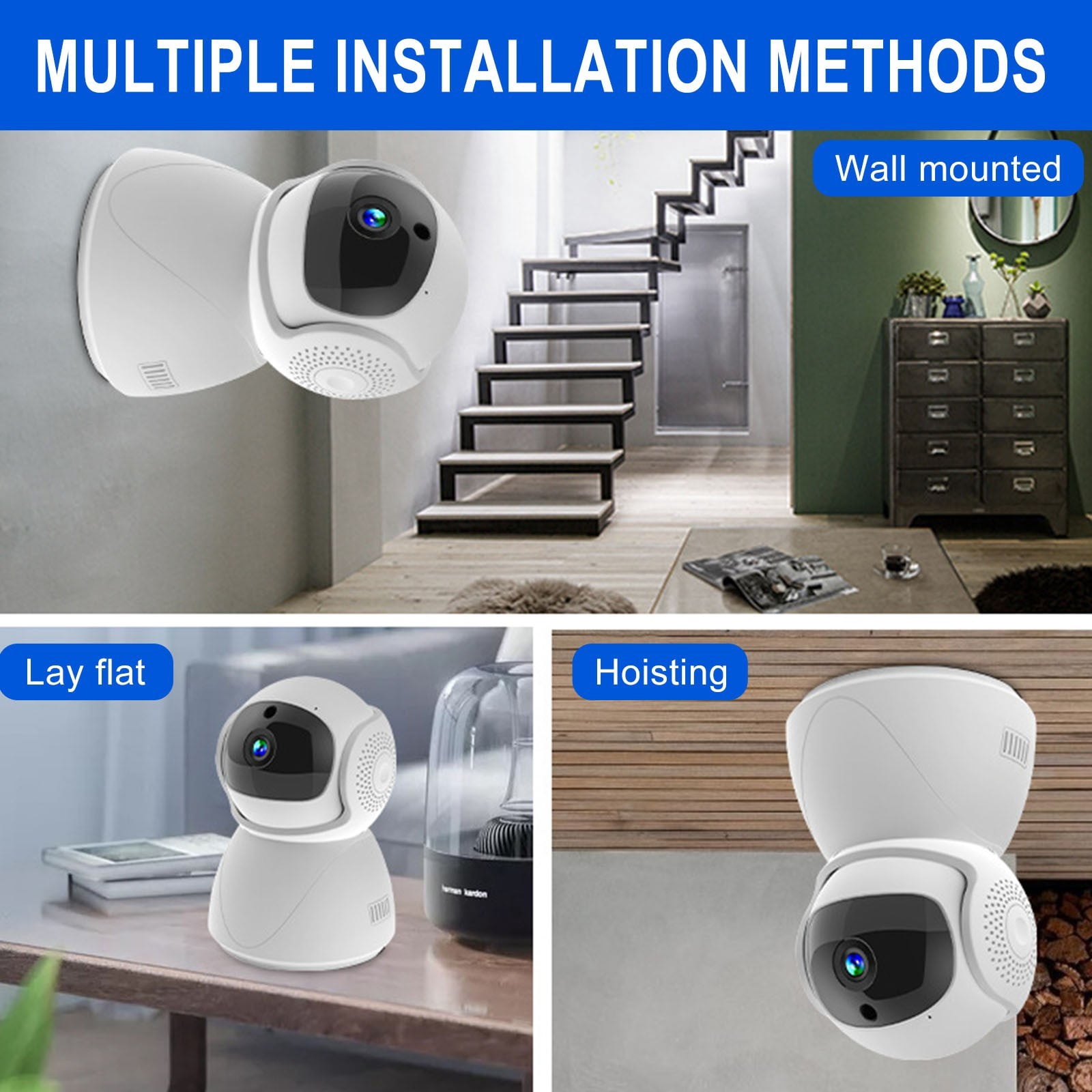 Oggfader Security Cameras Wireless Wifi Outdoo 2.4G & 5G WiFi 2MP Security Camera Auto Tracking Alarm Security Protection Surveillance Camera Two-way Audio Baby Monitor Night Vision