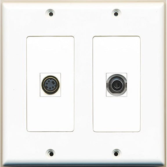 RiteAV - 1 Port S-Video 1 Port 3.5mm - Dual Gang Wall Plate