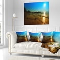 thumbnail image 2 of Designart Sunset with Boats in Andaman Sea - Modern Seascape Throw Pillow - 16x16, 2 of 4