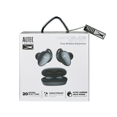 Altec Lansing - NanoBuds Sport True Wireless In-Ear Earbuds - Charcoal Gray