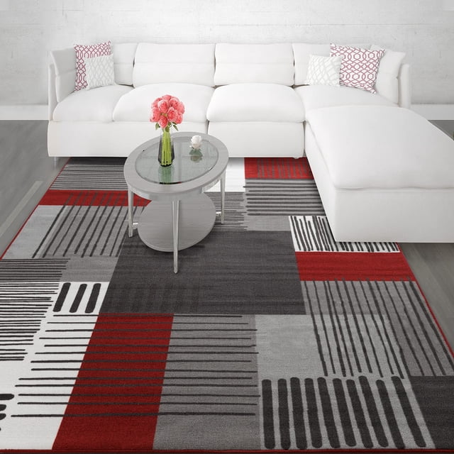 BY COCOON 8'x10' Area Rugs | Area Rugs For Living Room Carpet For Bedroom Washable Rug (240 Cm x 310 Cm Red Rug)