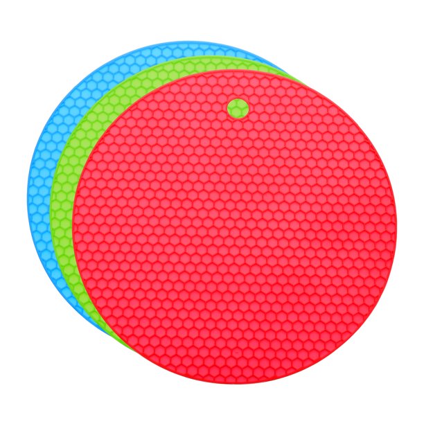 Uxcell 3pcs Almohadillas Abridor de Tarros de Silicona, 17.5cm/7" Abridor de Tapas Redondas Multipropósito Antideslizante para Manos Débiles Ancianos Niños, Azul, Verde, Rojo