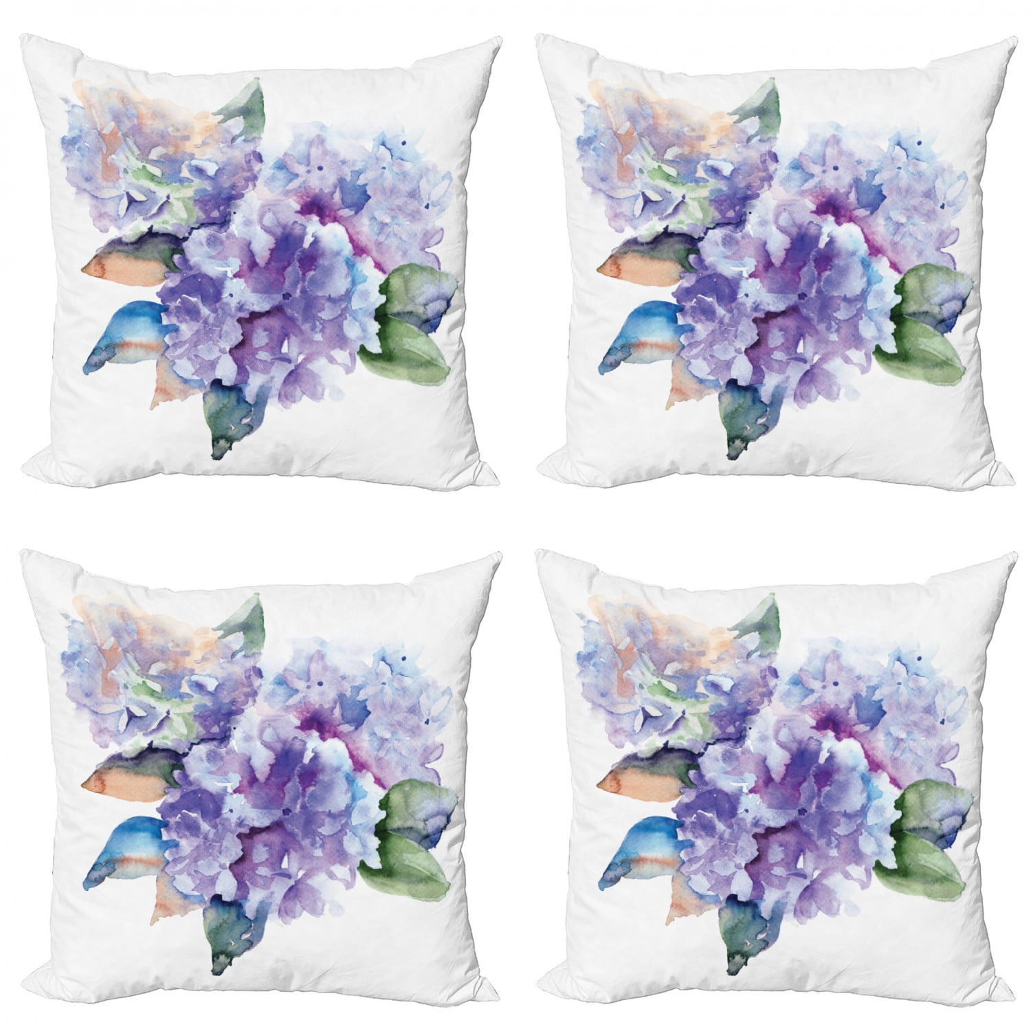 PILLOW COVER Lavender Purple Flower Watercolor Soft 2-Sided Cushion Case 18x18" 
