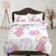 thumbnail image 1 of Conejito lindo con la ropa de cama de los globos, juego de funda nórdica y funda de almohada, ropa de cama con cremallera,, 1 of 4