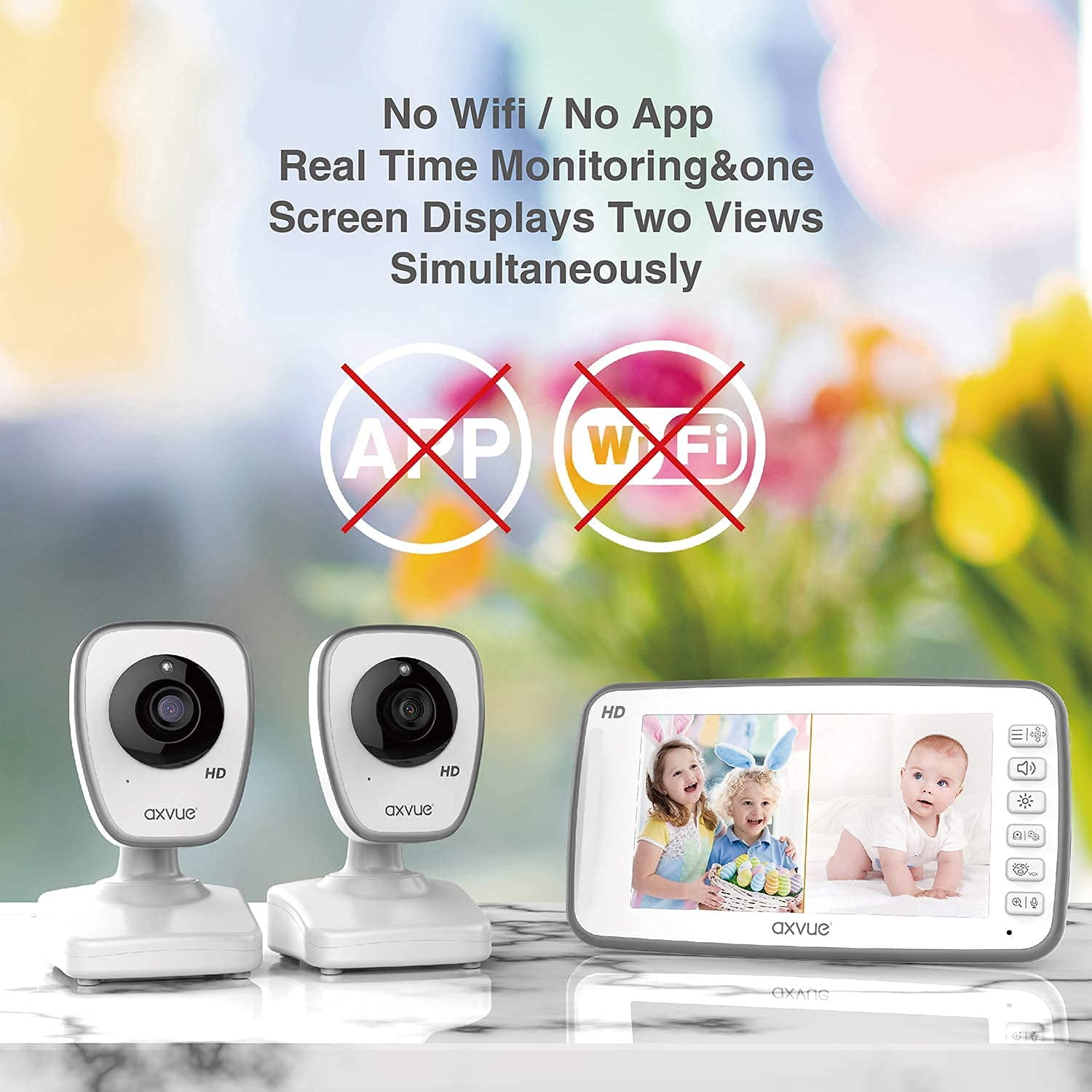 Axvue A1HD Video Baby Monitor 720P Full HD 5.0" IPS Screen + 2 Camera™