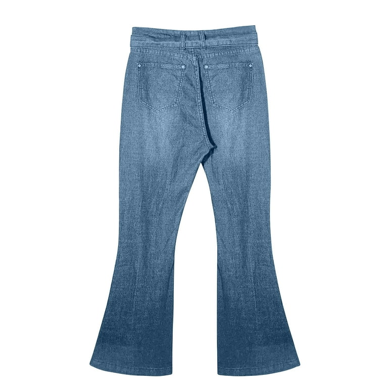 Dezsed Womens Classic Stretchy Flare Bell Bottom Denim Jeans