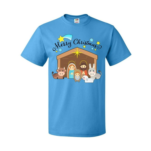 Inktastic Merry Christmas Cute Nativity Scene T-Shirt
