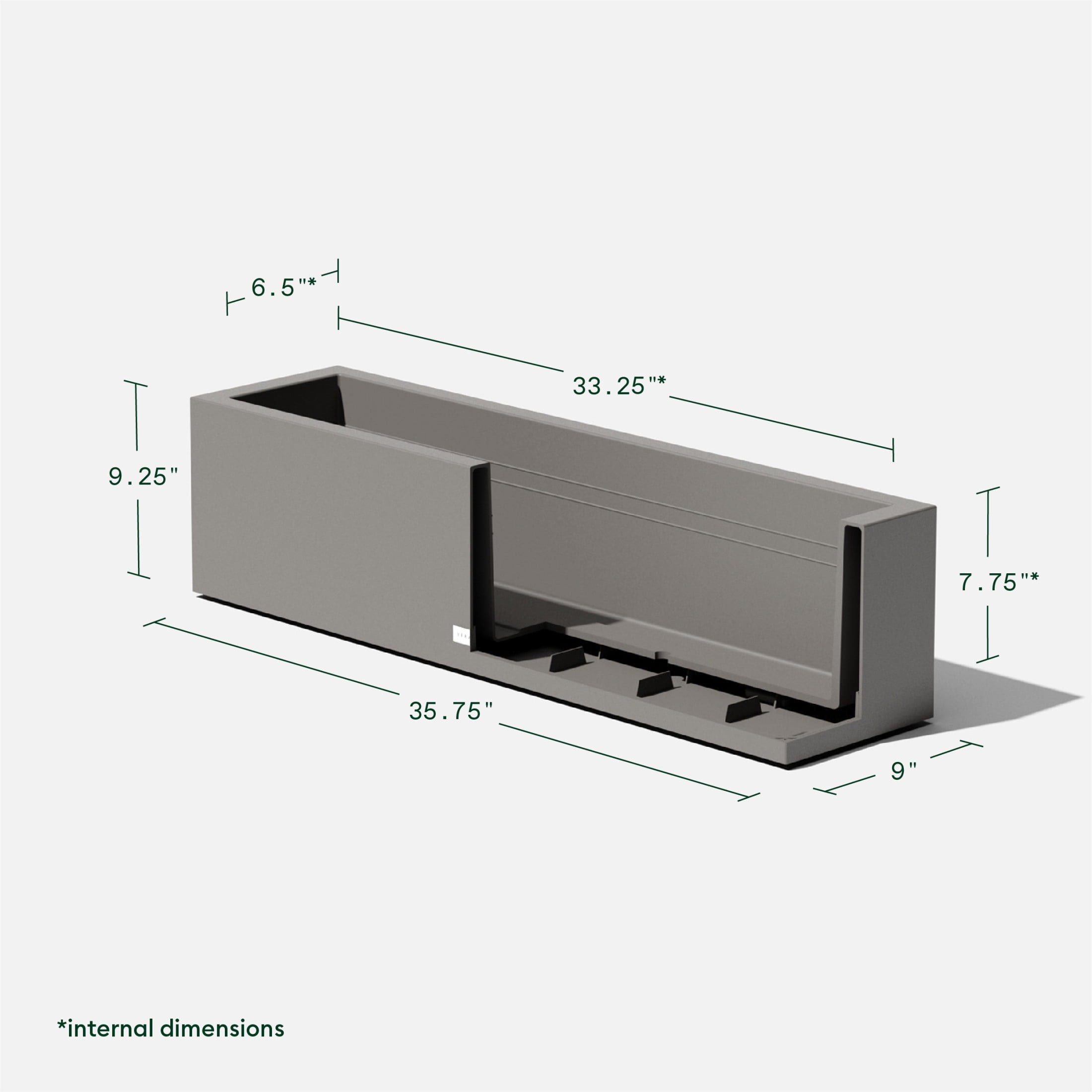 Veradek Block Series Trough 36" Plastic Planter - Gray