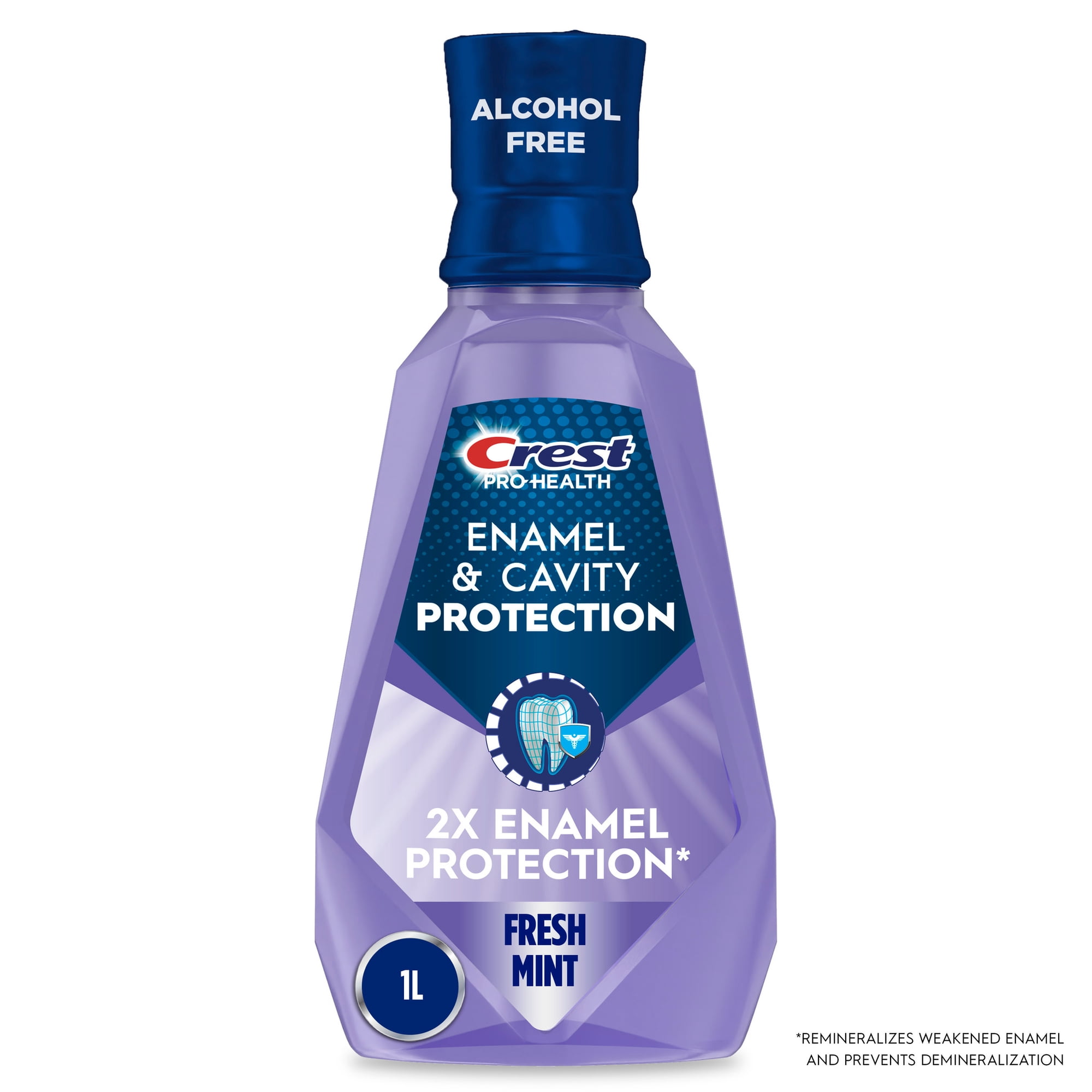 Crest Mouthwash Pro-Health Enamel & Cavity Protection, 6-in-1 benefits, Alcohol Free, Fresh Mint, 1 L (33.8 fl oz)