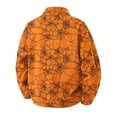 thumbnail image 4 of Havenx Men's Halloween Print Corduroy Jacket Long Sleeve Button Down Shirt Jackets with Pockets Lapel Collar Shacket Jacket Loose Fit Fall Winter Vintage Casual Clothing,Orange 3XL, 4 of 6