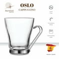 thumbnail image 3 of Bormioli Rocco Oslo Tempered Glass Cappuccino Cup With Stainless Steel Handle 7.5 Oz Set Of 4, Clear Silver, 3 of 8
