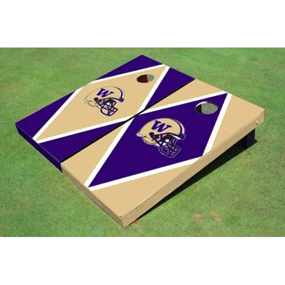 University Of Washington Helmet Alternating Diamond Cornhole Boards