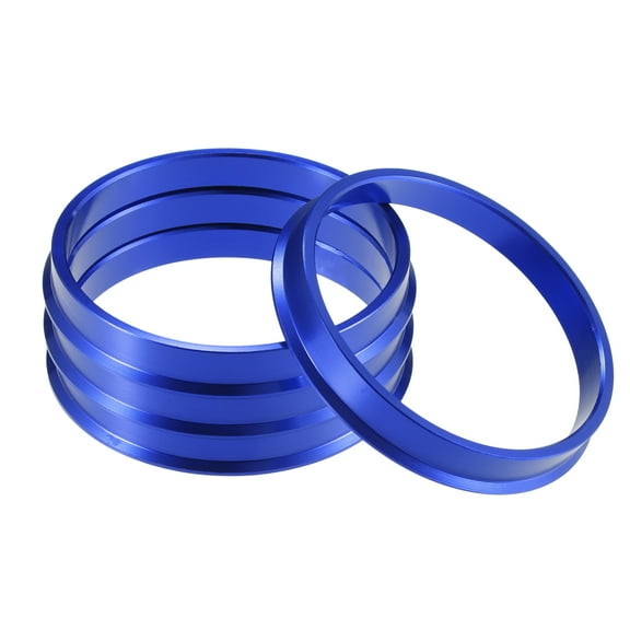 4 Pcs Car Hub Centric Rings OD 73.1mm to ID 66.6mm Hub Centric Rings Wheel Bore Center Spacer Blue