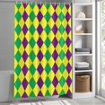 thumbnail image 5 of Purple Green Plaid Shower Curtain, Simple Purple Green Yellow Diamond Waterproof Shower Curtain Set with 12 Hooks Lightweight Bath Curtains Fabric Bathroom Decor 60x72 Inches, 5 of 9