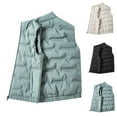 thumbnail image 4 of Mens Jacket,Casual Winter Warm Solid Color Sleeveless Stand Up Collar Plus Pocket Zipper,Jackets for Men, 4 of 7