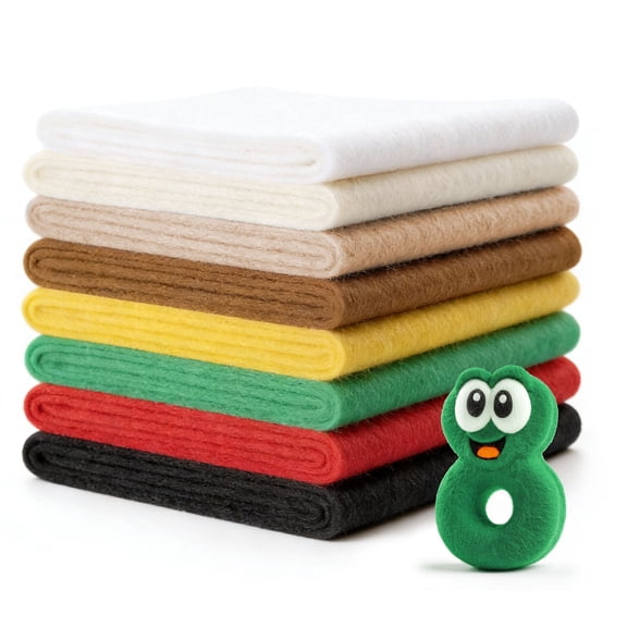 8 Rolls Felt Fabric Sheets, 11.8"x30" 1mm Thick Stiff Felt, 8 Assorted Colors Felt Pack for DIY Craft, Sewing Squares, Nonwoven Patchwork, Holiday Decor