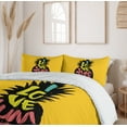 thumbnail image 6 of Ambesonne Summer Duvet Cover Sets, Message on a Hip Pineapple, 2-Queen, Mustard and Dark Purple, 6 of 7