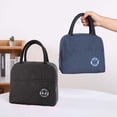 thumbnail image 5 of Cute Portable Panda Nylon Thermal Insulated Waterproof Tote Food Container Fresh Cooler Bags Lunch Storage Handbags Korean Lunch Box NAVY BLUE, 5 of 8