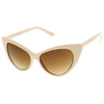 thumbnail image 3 of zeroUV Female Women's Retro Oversized High Point Cat Eye Sunglasses 55mm (Creme /Amber) - 55mm, 3 of 5