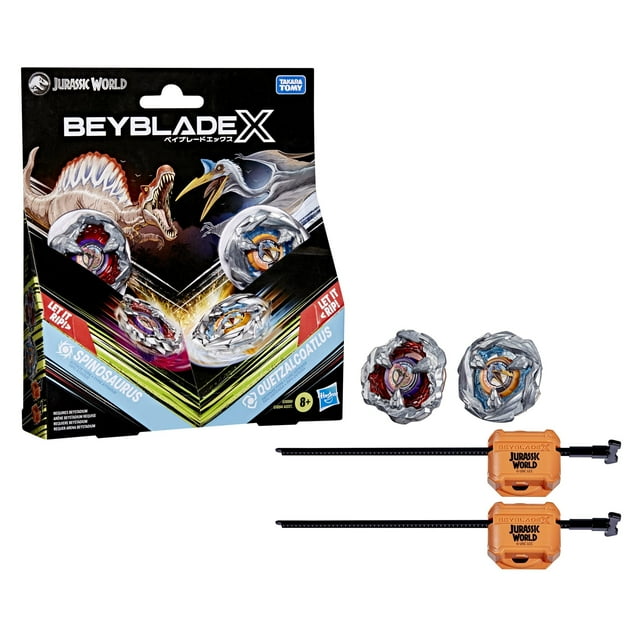 Set de spinosaurus Beyblade X Jurassic World con trompa giratoria