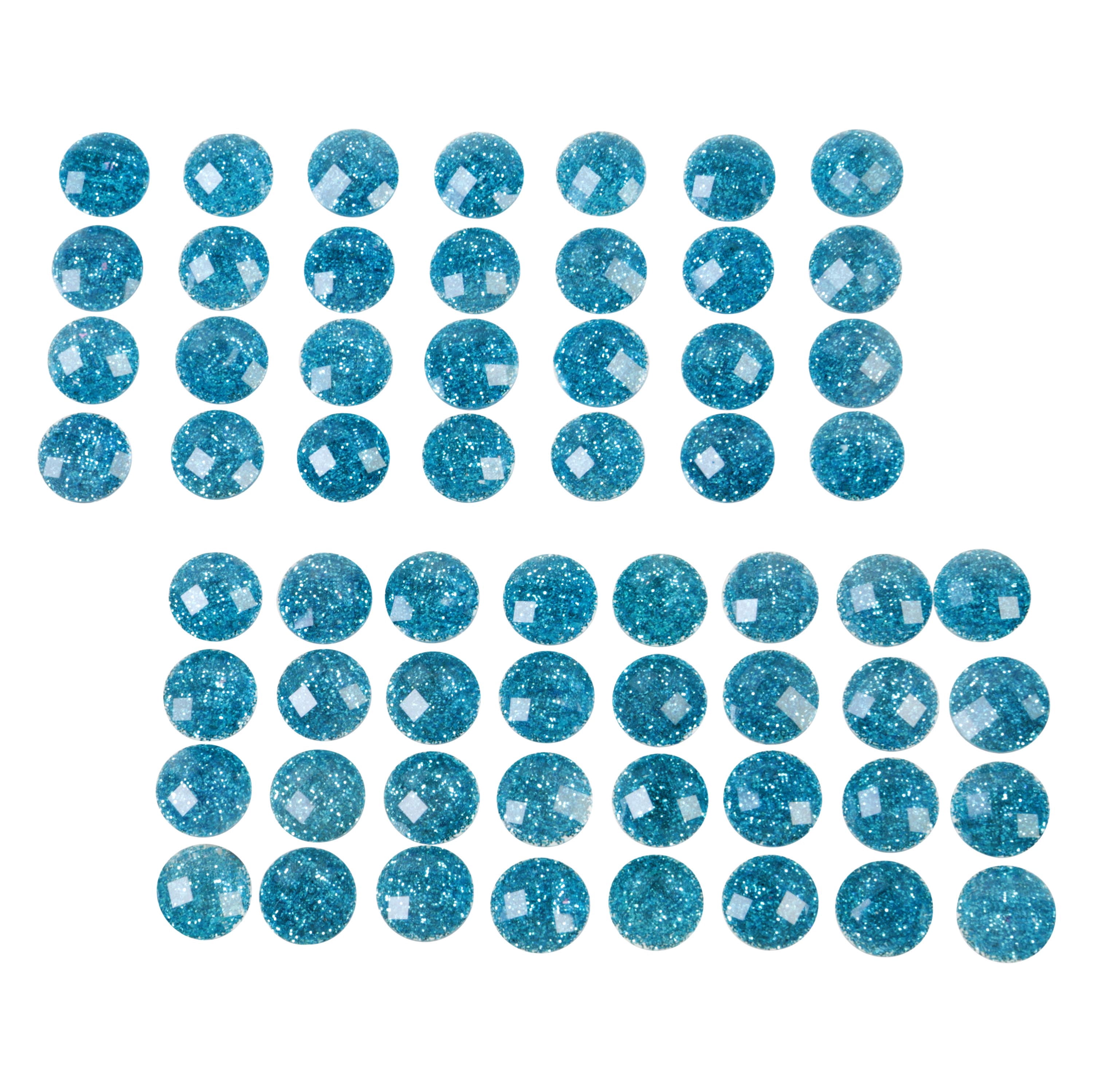 Offray Accessories, Turquoise Adhesive Button Gems, 60 pieces, 1 Package