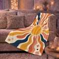 thumbnail image 6 of Golden Sun with Retro Wavy Rays, Energetic Modern Style for Sun Lovers, Warm Boho Solar Pattern and Birthday Gift, Cozy Flannel Blanket for Bedroom and Living Room, Home Decor, 6 of 9