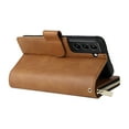 thumbnail image 5 of Feishell for Samsung Galaxy S22 Plus (6.6 inch) Wallet Case for Women Men,Premium PU Leather Magnetic Clasp Zipper 9 Card Slots Folio Flip Holder Shockproof Purse Phone Case with Wrist Strap,Brown, 5 of 8