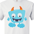 thumbnail image 4 of Inktastic Cute Monster, Little Monster, Blue Monster, Horns T-Shirt, 4 of 5
