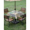 thumbnail image 4 of Outdoor Tablecloth with Umbrella Hole for Patio/Picnic/Party/Camping, Nautical Coastaal Waterproof Table Cloth Square Cover Washable, Ocean Jellyfish Coral Seashells Conch Beige (54"x 54"), 4 of 8