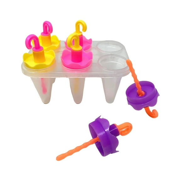 6 Freezer Ice Pop Maker Mold, Popsicle, Dessert, Ice Cream, Frozen Pops, Sweet Treats (Umbrella Mold)