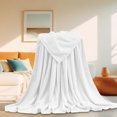 thumbnail image 5 of Littleplum Fleece Blanket White Throw Blankets for Couch & Bed,Luxury Plush Cozy Fuzzy Blanket 27x39 Inches,Super Soft Warm Lightweight Throw Blanket for Travel Camping,1 PCS,White, 5 of 8