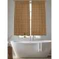 thumbnail image 5 of Vintage Rattan Sheer Curtains 72 Inch Length 2 Panels Set Window Treatments, Minimalist Abstract Wicker Texture Brown Rod Pocket Semi Curtains for Living Room/Bedroom/Kitchen Décor, 104"W x 72"L, 5 of 7