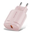 thumbnail image 1 of TureClos Phone Charger USB QC3.0 18W Tablet Quick Charging Adapter Portable Cellphone Charging Head, EU Plug, Pink, 1 of 1