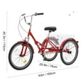thumbnail image 5 of KFFKFF Adult Foldable Tricycle, 24" Carbon Steel Three-Wheeled Cruiser with Spacious Basket & Adjustable Saddle, Ideal for Shopping & Picnics, Suitable for Adults & Elderly (Red), 5 of 9