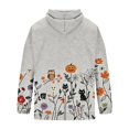 thumbnail image 6 of Hsovts Men Holiday Fall Pullover Hoodie, Halloween Pumpkin Ghost Graphic Print Drawstring Hood Sweatshirt with Pocket Gray M, 6 of 6
