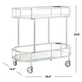 thumbnail image 5 of SAFAVIEH Silva 2 Tier Modern Glam Octagon Bar Cart with Casters, Silver, 5 of 7