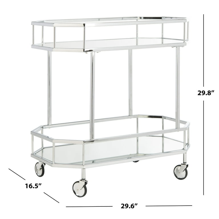 Safavieh Red Metal Base with Mirror Top Kitchen Cart (29.6-in x 16.5-in x 29.8-in) Safavieh Red Metal Base with Mirror Top Kitchen Cart (29.6-in x 16.5-in x 29.8-in)