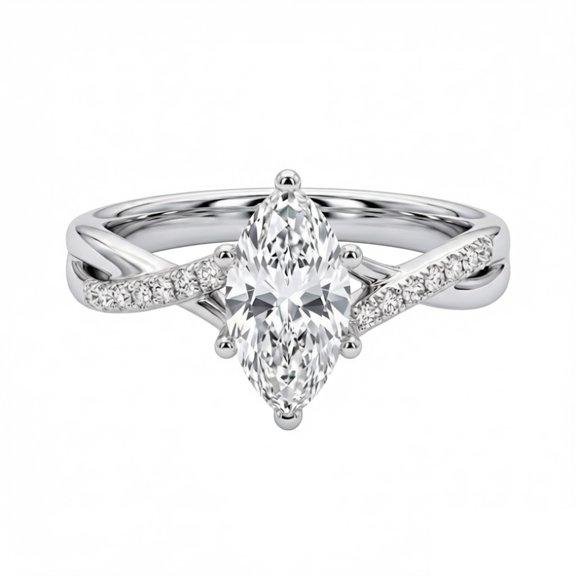 2 Carat Moissanite Ring for Women D Color VVS1 Clarity Marquise Cut Engagement Ring 925 Sterling Silver Wedding Rings Lab Created Diamond Ring Size 5-9
