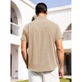 thumbnail image 7 of Youclos Men's Button Down Shirt Linen Short Sleeve with Pocket, 7 of 7