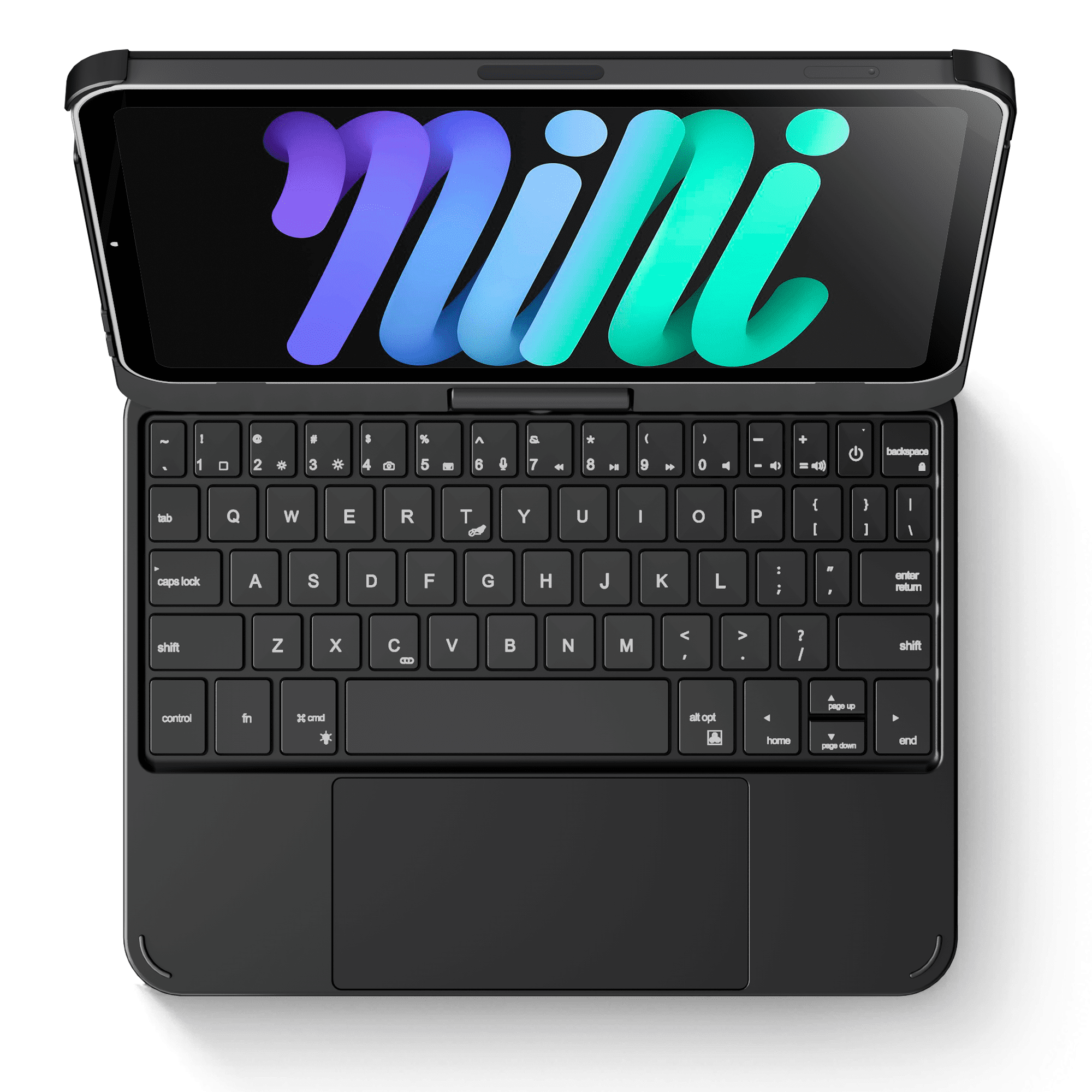 Pekarejue Keyboard Case Compatible with iPad Mini 7th Generation 2024 (A17 Pro) / iPad Mini 6th Gen 8.3 Inch 2021: 360 Degree Rotatable Cover Multi-Touch Trackpad RGB Backlit Space Gray
