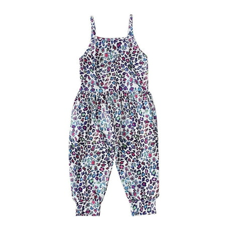 

atinetok Childrens Clothes Toddler Kids Boys Girls Summer Fashion Cute Leopard Print Suspenders Romper Jumpsuit Functional Pockets for Practicality Outdoor Activities Such as Hiking or Camping