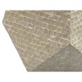 thumbnail image 6 of DecMode 16" x 19" Cream Mother of Pearl Shell Handmade Mosaic Inlay Geometric Accent Table, 1-Piece, 6 of 15