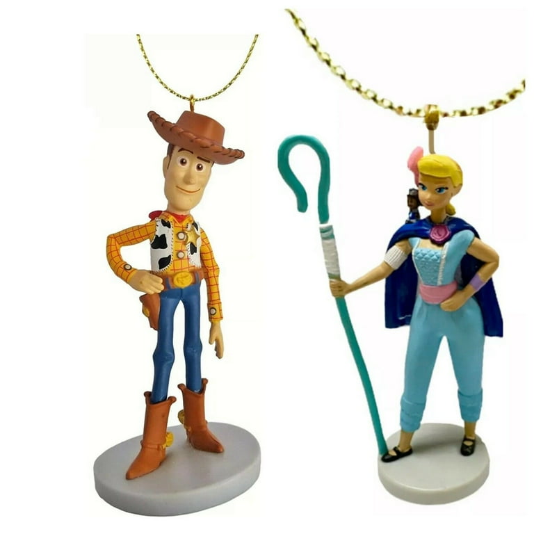 Toy Story Blue Bo Peep & Woody Ornament Set PVC Figure Figurine 3” Wedding  Charm