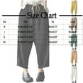 thumbnail image 4 of BXSRUTA Women's Elastic Waist Straight Leg Casual Pants Stretch Comfortable Spring Summer Daily Wear, 4 of 7
