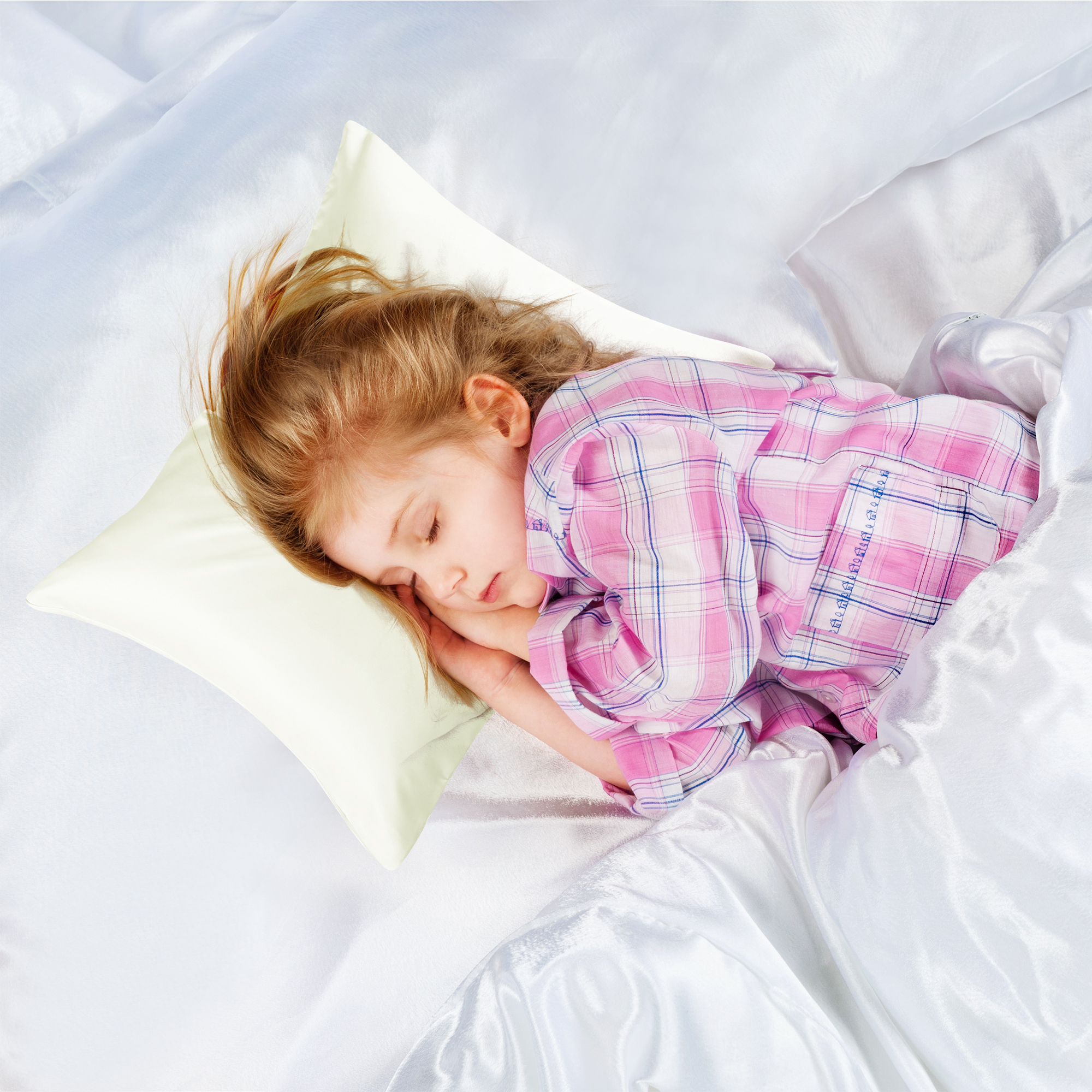 Unique Bargains 4 Pack Satin Pillowcases for Hair and Skin, Cream Travel